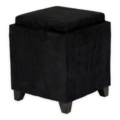 Buy Orlando Microfiber Storage Ottoman in Black from Bed Bath \u0026 Beyond