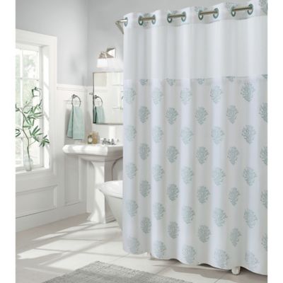 Buy Hookless Coral Reef 74Inch x 71Inch Shower Curtain in Grey Mist from Bed Bath  Beyond