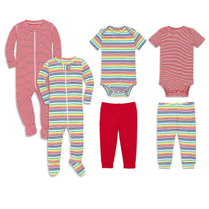 Primary® Unisex Rainbow Mini Stripe Organic Cotton Baby Essentials Collection