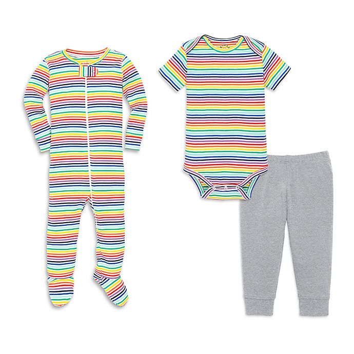 Primary® Unisex Mini Rainbow Stripe Organic Cotton Baby Essentials Collection
