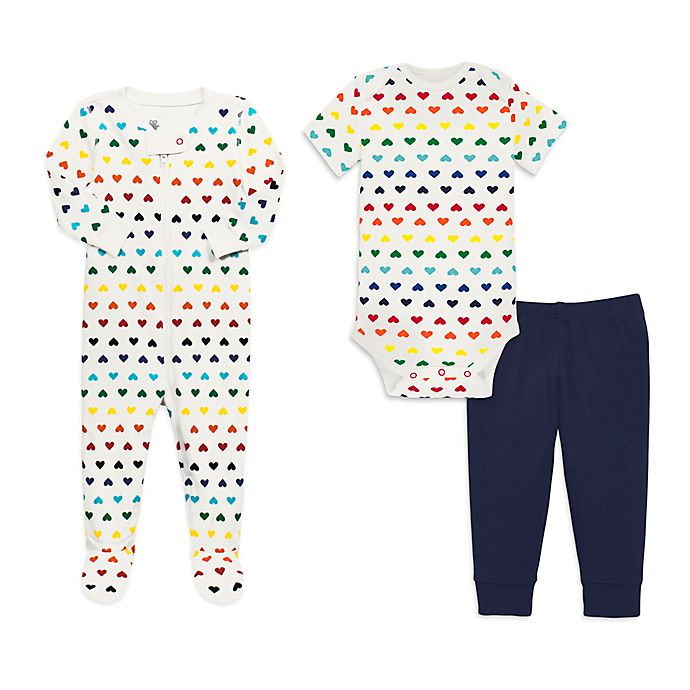 Primary® Unisex Rainbow Heart Organic Cotton Baby Essentials Collection