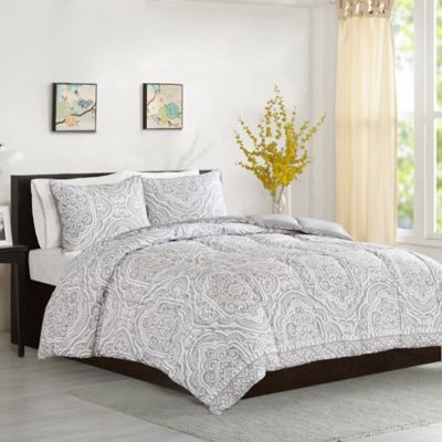 Intelligent Design Nitza Duvet Cover Set in Grey - Bed Bath & Beyond