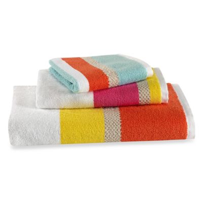 kate spade new york Paintball Floral Stripe Bath Towel ...