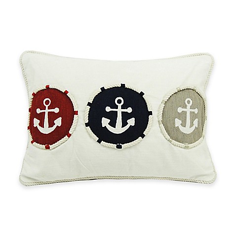 Newport Triple Anchor 20-Inch x 14-Inch Throw Pillow - Bed Bath & Beyond