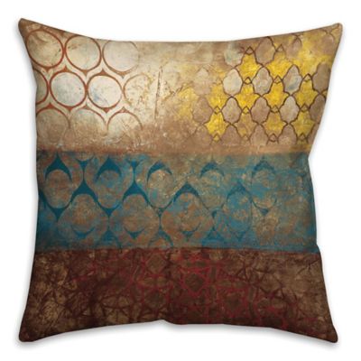 Big World Patterns Square Throw Pillow in Yellow/Blue ...