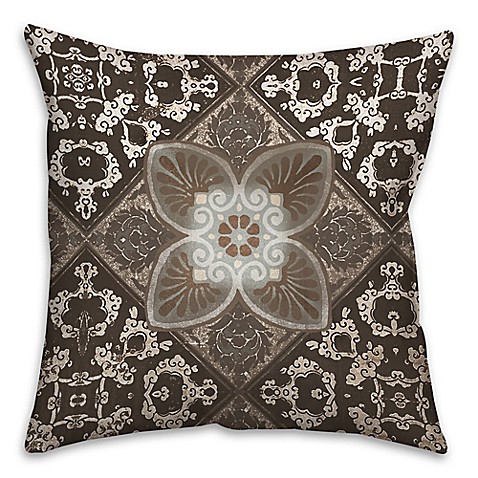 Taupe Tiles Throw Pillows in Brown - Bed Bath & Beyond