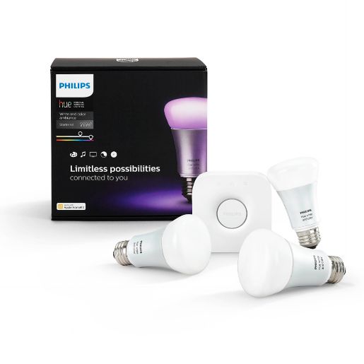 Philips Hue White And Color Ambiance A19 Wireless Lighting System Starter Kit Bed Bath Beyond 
