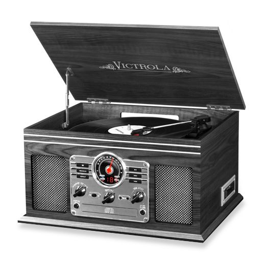 Victrola Wooden 6 In 1 Nostalgic Record Player With Bluetooth And 3 Speed Turntable In Graphite Bed Bath Beyond