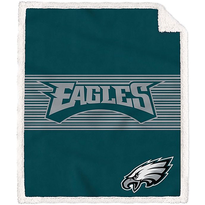 NFL Philadelphia Eagles Center Stripe Sherpa Trim Blanket