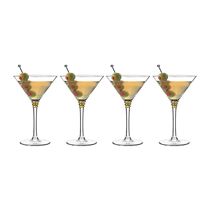 Qualia Helix Gold Martini Glasses (Set of 4)