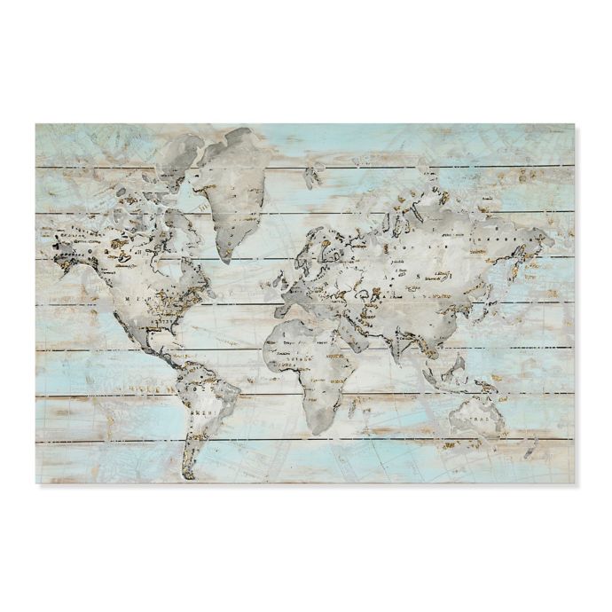 Bed Bath And Beyond Map World Map 31.5-Inch X 47.2-Inch Wood Wall Art | Bed Bath & Beyond