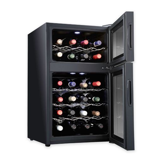 Ivation 24 Bottle Dual Zone Thermoelectric Wine Cooler In Black Bed Bath And Beyond Canada