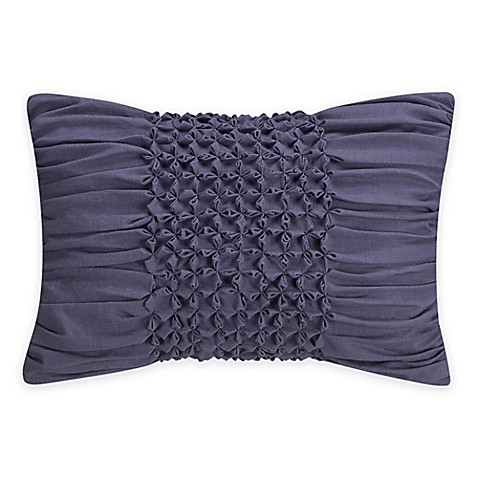 Bridge Street Wakefield Pintucked Rouching Oblong Throw Pillow in Blue - Bed Bath & Beyond