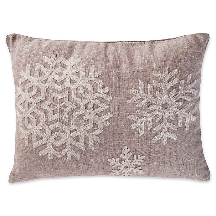 Levtex Home Avery Snowflake Oblong Throw Pillow in Natural
