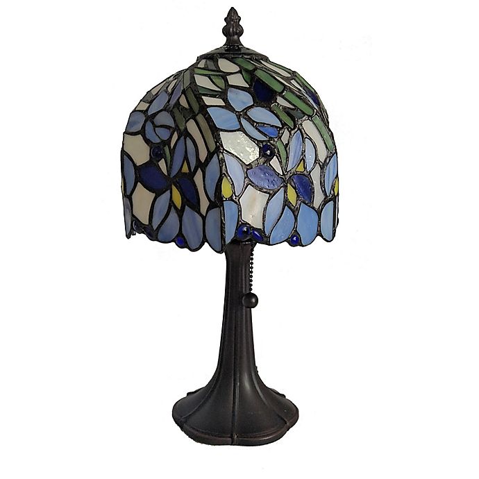 Tiffany Style Iris Floral Mini Table Lamp