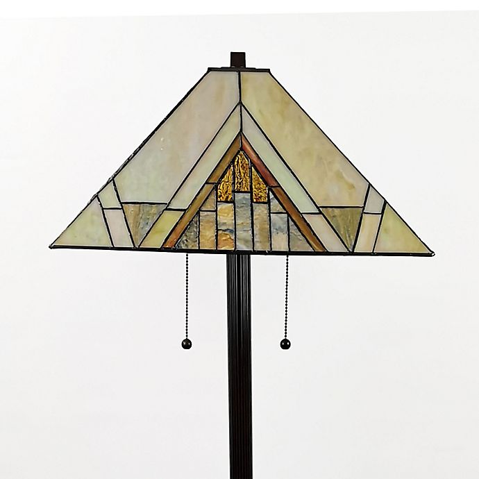 Mission Tiffany Style 2-Light Floor Lamp