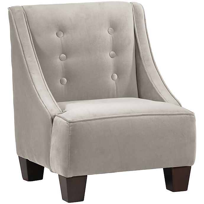 Skyline Furniture Wilson Kids Chair in Velvet Light Grey
