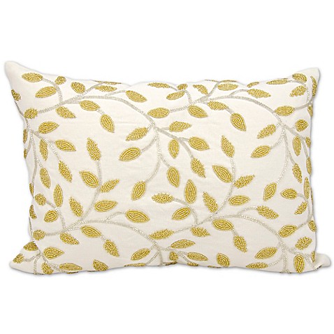 Buy Michael Amini Vines Rectangle Throw Pillow in Silver/Gold from Bed Bath & Beyond