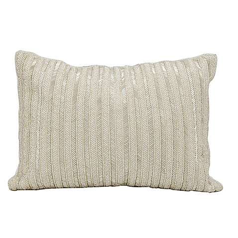 Michael Amini Beaded Stripes Rectangle Throw Pillow - Bed Bath & Beyond