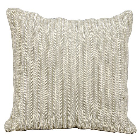 Michael Amini Beaded Stripes Square Throw Pillow - Bed Bath & Beyond