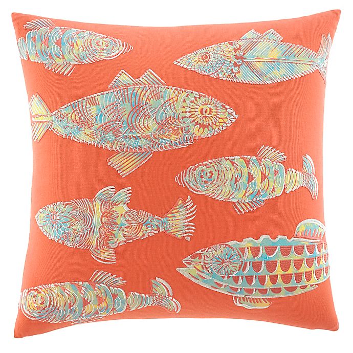 Tommy Bahama® Batic Fish Square Throw Pillow in Orange
