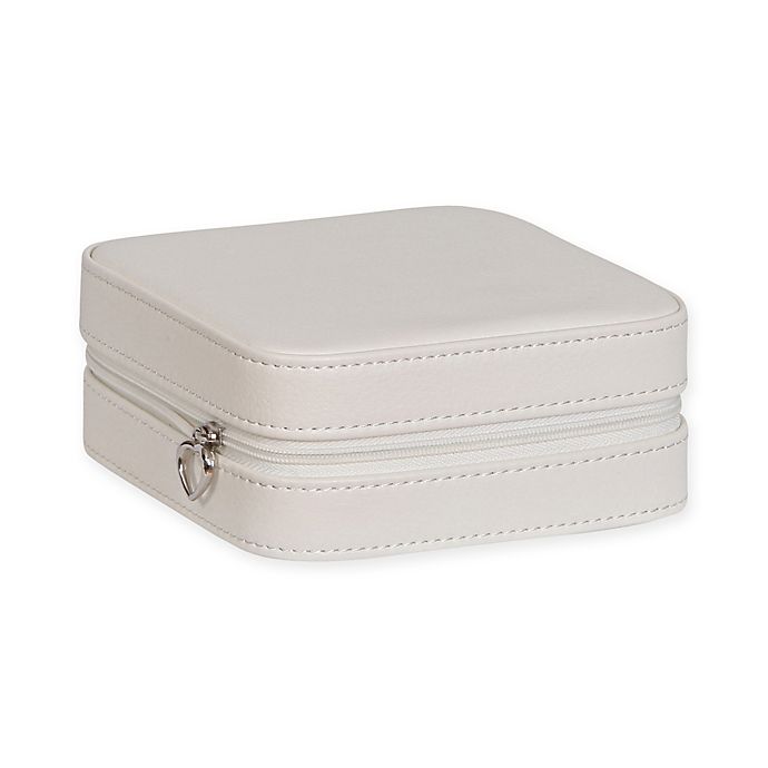 Mele & Co. Dana Faux Leather Travel Jewelry Case in Ivory