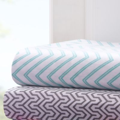 Intelligent Design Jersey Knit Chevron Printed Sheet Set - Bed Bath & Be...