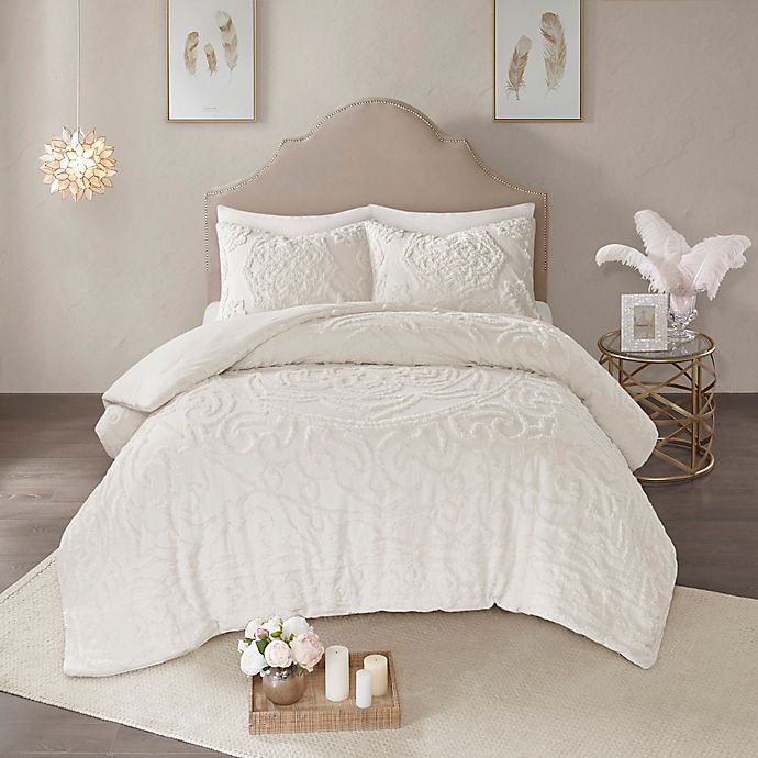 Madison Park Laetitia Tufted Chenille, Twin Comforter On Twin Xl Bed