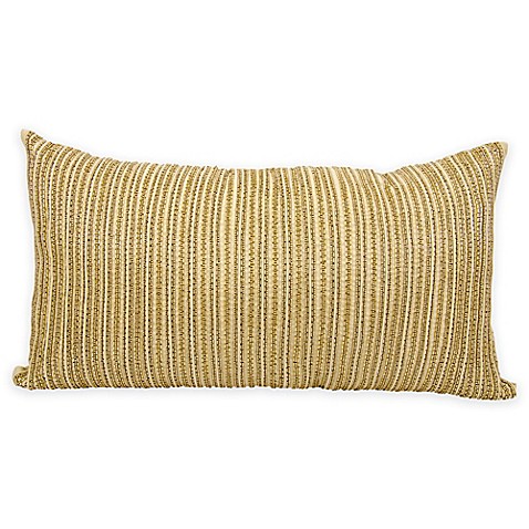 Buy Mina Victory Luminescence Thin Stripes Throw Rectangle Pillow in Gold from Bed Bath & Beyond