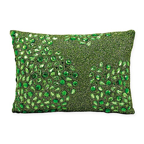 Buy Mina Victory Luminescence Fully Beaded Rectangle Throw Pillow in Apple Green from Bed Bath ...