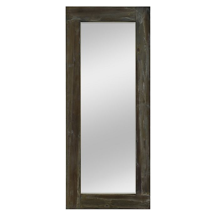 Rustic Wood Freestanding Floor Mirror in Green