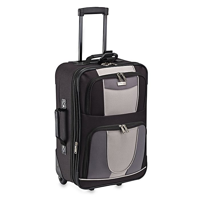 Geoffrey Beene 21-Inch Expandable Carry-On Suitcase in Black/Grey