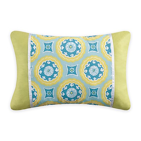 Delilah Oblong Throw Pillow in Blue/Yellow - Bed Bath & Beyond