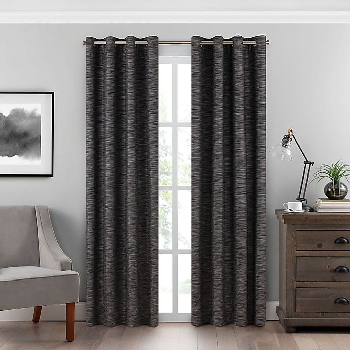 Eclipse Warren 63-Inch Grommet 100% Blackout Window Curtain Panel in Charcoal (Single)