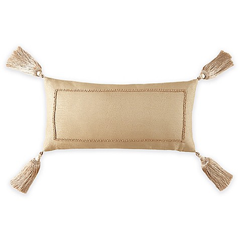 Waterford Linens Lynath Tasseled Oblong Throw Pillow in Gold - Bed Bath & Beyond