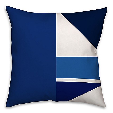 Buy Geometric Patchwork Throw Pillow in Blue/White from Bed Bath & Beyond