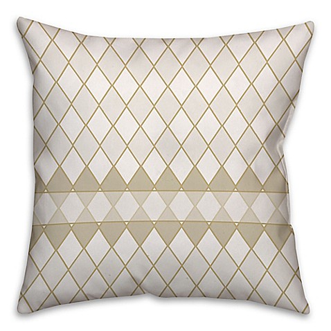 Diamond Pattern Square Throw Pillow in Cream/White - Bed Bath & Beyond