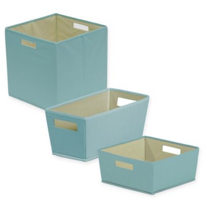 b+in® Pastel Turquoise Fabric Storage Bin - Bed Bath & Beyond