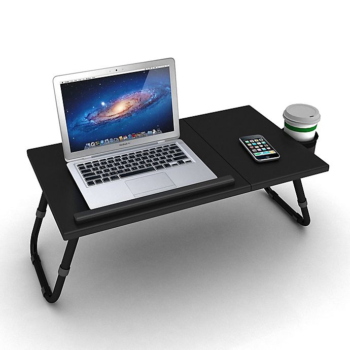 BYLLAN Laptop iPad Support Cushion Stand Bed Tray Portable Desk Black White 