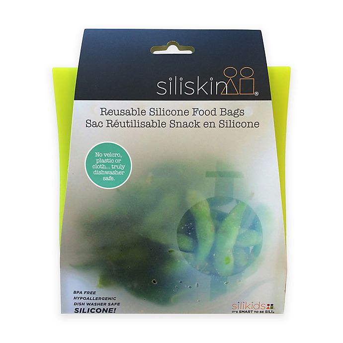 Silikids® Siliskin® 2-Pack Silicone Snack Bags in Teal/Lime