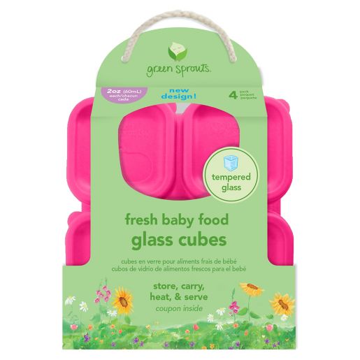 Green Sprouts 2 Oz Fresh Baby Food Glass Cubes In Pink Set Of 4 Bed Bath Beyond