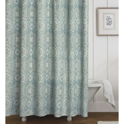 Laura Ashley® Ardleigh Shower Curtain in Blue - Bed Bath & Beyond