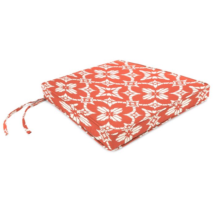 Outdoor Boxed Seat Cushion in Aspidora Coral Bed Bath & Beyond