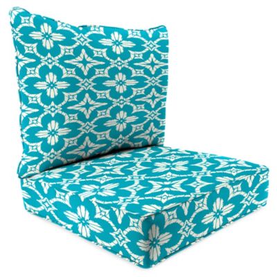 Outdoor 2-Piece Deep Seat Cushion in Aspidora Turquoise - Bed Bath & Beyond