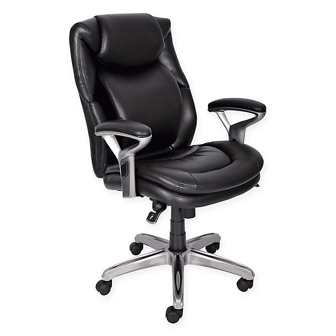 Serta® Wellness Leather Executive Office Chair in Black