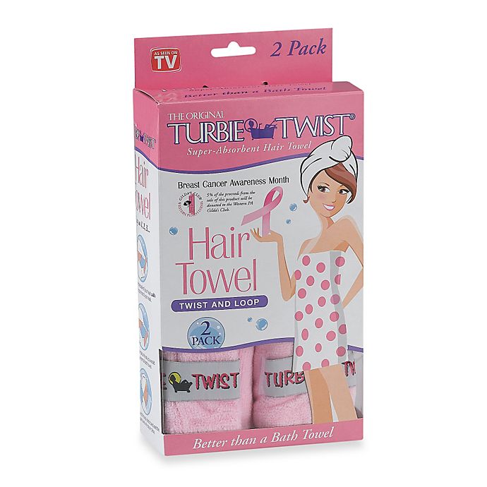 The Original Turbie Twist® Super-Absorbent Hair Towel in Pink (Set of 2)