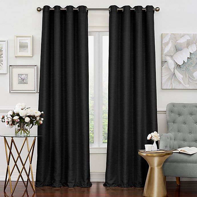 Eclipse Luxor 108-Inch Grommet Room Darkening Window Curtain Panel in Black (Single)