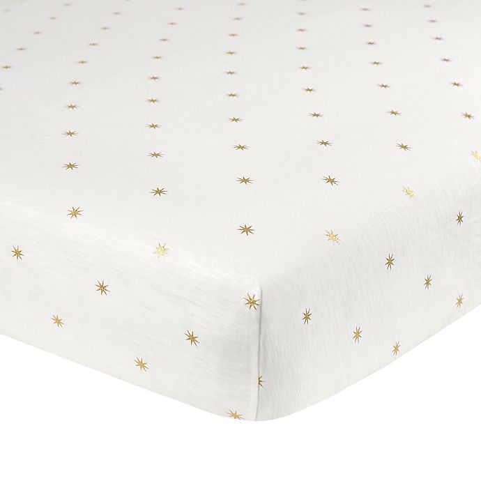 Just Born® Sparkle Sunburst Fitted Crib Sheet in Ivory