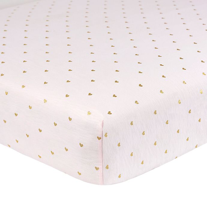 Just Born® Sparkle Heart Fitted Crib Sheet in Pink