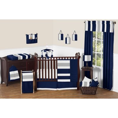 Grey Stripe Crib Bedding Collection 